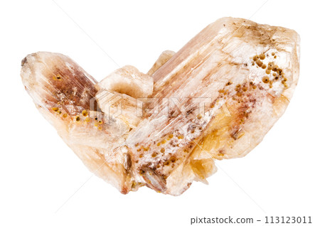 raw stilbite crystals isolated on white raw stilbite crystals isolated on white 113123011