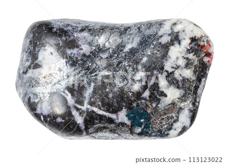 polished antimonite mineral isolated on white polished antimonite mineral isolated on white 113123022