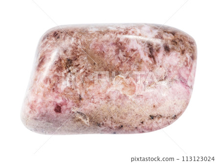 tumbled pyroxmangite mineral isolated on white tumbled pyroxmangite mineral isolated on white 113123024