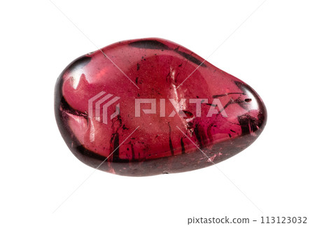 tumbled pyrope crystal isolated on white 113123032