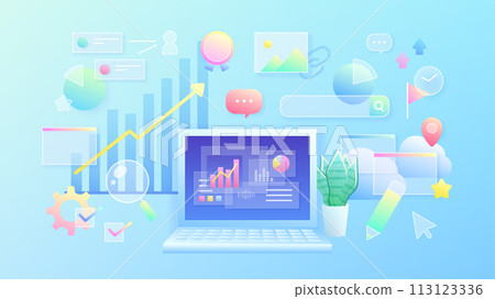 Digital image of glassmorphism_light blue_16:9 113123336