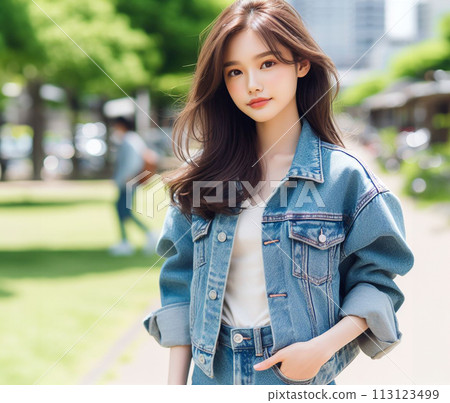 Beautiful girl street snap 113123499