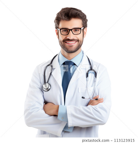 handsome doctor isolated 113123915