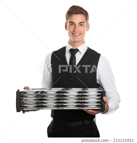 handsome server isolated 113123952