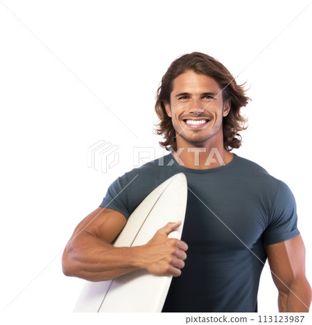 handsome surfer isolated 113123987