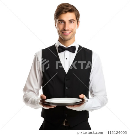 handsome server isolated 113124003