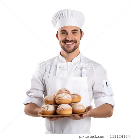 handsome baker isolated 113124154
