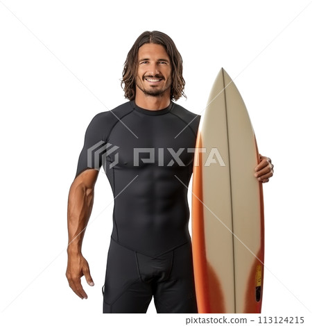 handsome surfer isolated handsome surfer isolated 113124215