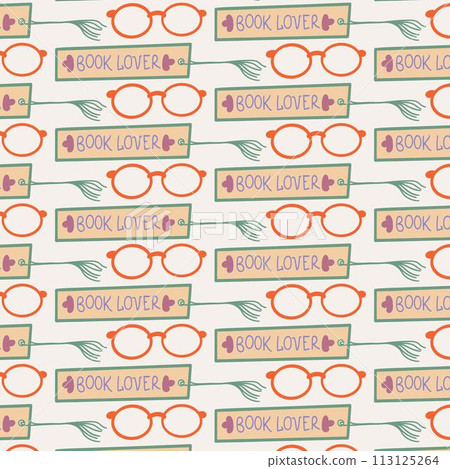 Seamless pattern lvector glasses icon flat style Seamless pattern lvector glasses icon flat style 113125264