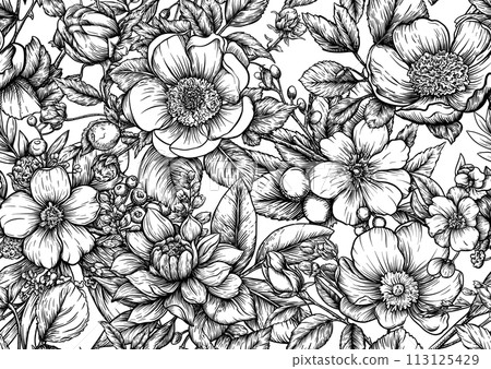 Boutonniere of wild rose flowers and berries Boutonniere of wild rose flowers and berries 113125429