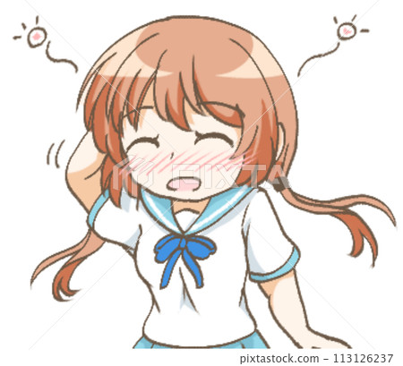 Illustration of a shy girl Illustration of a shy girl 113126237