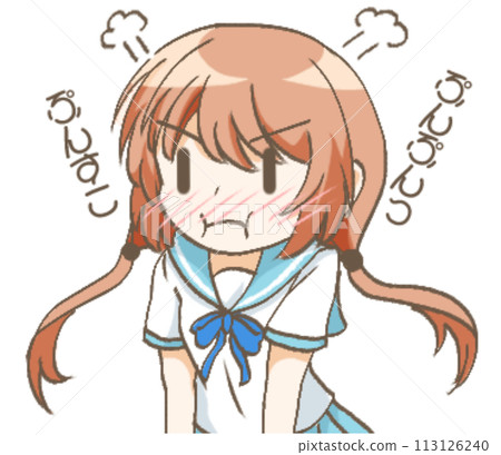 An angry girl illustration 113126240