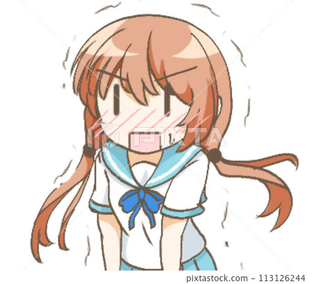 一個顫抖的女孩的插圖 一個顫抖的女孩的插圖 113126244