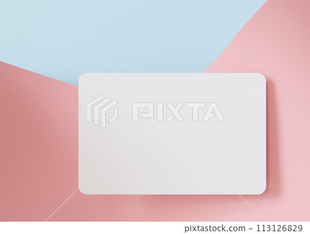 Clean white business card mockup on pastel pink and blue background, perfect for a fresh and modern brand representation. European size, 3,25 x 2,17 inch. Visiting, name card. Rounded corners. 3D. Clean white business card mockup on pastel pink and blue background, perfect for a fresh and modern brand representation. European size, 3,25 x 2,17 inch. Visiting, name card. Rounded corners. 3D. 113126829