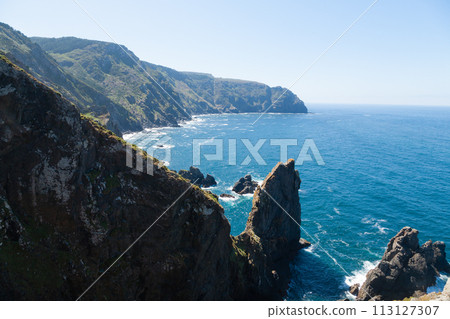 Cape Ortegal cliffs landscape, Galicia, Spain Cape Ortegal cliffs landscape, Galicia, Spain 113127307