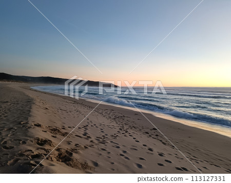 Galician beach landscape, Galicia, Spain. Do Rostro beach. 113127331