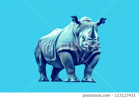 Power Stance Rhinoceros Illustration 113127431
