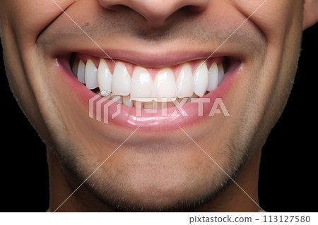 Close-up of Professional Teeth Whitening Results 113127580