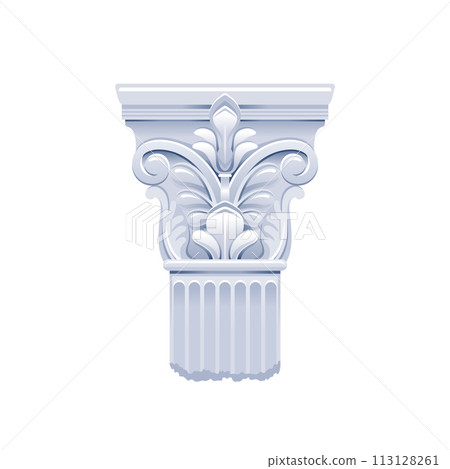 Column pillar vector. Greek or Roman old architecture. Ancient antique classic column from Greece, Rome. Corinthian white pedestal illustration. Old style design pillar, stone isolated sculpture icon. Column pillar vector. Greek or Roman old architecture. Ancient antique classic column from Greece, Rome. Corinthian white pedestal illustration. Old style design pillar, stone isolated sculpture icon. 113128261