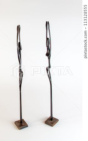 Two elegant Cuban ebony figurines. Dancing man and woman. Two elegant Cuban ebony figurines. Dancing man and woman. 113128555
