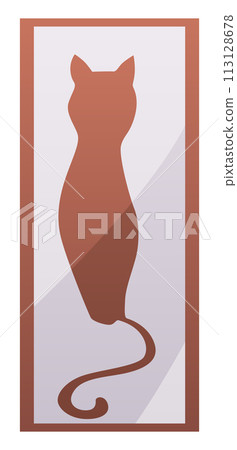 Picture with a silhouette of a cat. Cat silhouette vector template concept illustration 113128678