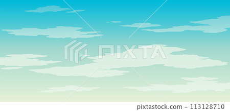 Background with clouds on blue sky. Vector background 113128710