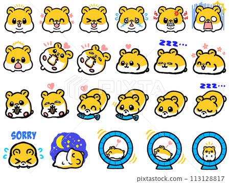 可愛的金色倉鼠圖示素材集 可愛的金色倉鼠圖示素材集 113128817