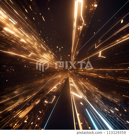 An electric view of a tunnel of abstract lights. An electric view of a tunnel of abstract lights. 113129350