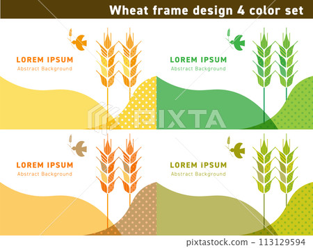 Wheat frame illustration set Wheat frame illustration set 113129594