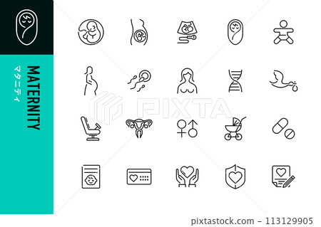 與生育相關的 20 個可編輯向量圖示集 與生育相關的 20 個可編輯向量圖示集 113129905