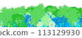 3D silhouette visualization of a coniferous forest panorama on a transparent background. Render map element for quick background 113129930