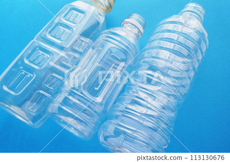 empty recycled plastic bottle empty recycled plastic bottle 113130676
