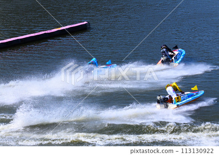 Scene from a boat race: the fight after the turn, boat racing stadium 113130922
