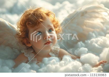 可愛的天使孩子 2 AI 生成圖像 113130963