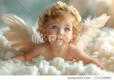 Cute angel child 4 AI generated image 113130965