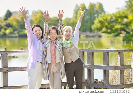 Senior woman enjoying travel 113131082