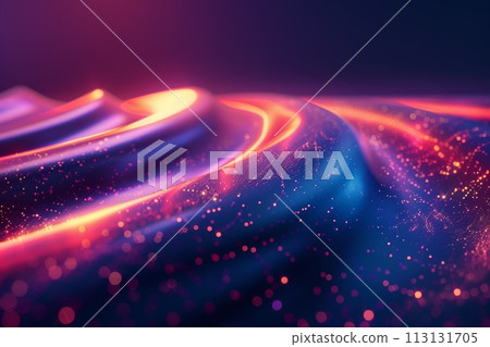 A computer network with a large orange circle in the middle. futuristic technology background 113131705