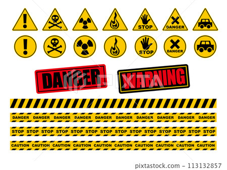 Danger icon set 113132857