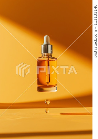 Mockup Bottles of perfume are displayed on a white table Mockup Bottles of perfume are displayed on a white table 113133146