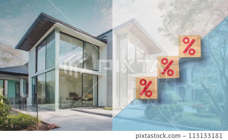 抵押貸款利率上升的形象 113133181