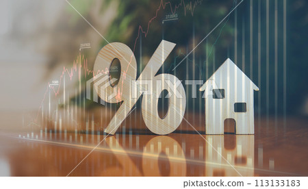 抵押貸款利率上升的形象 113133183