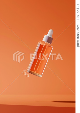 Mockup Bottles of perfume are displayed on a white table 113133195