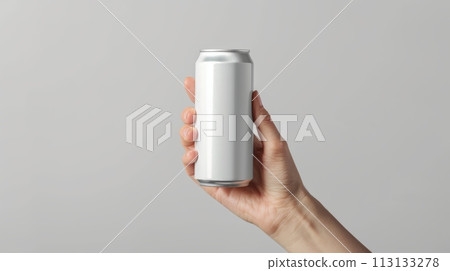 Mockup aluminium can product. Beverage product with copy space 113133278