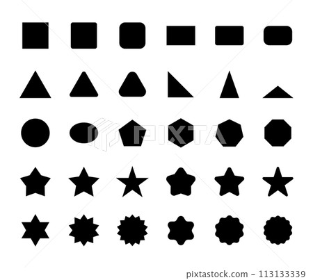 各種形狀的固體向量圖示集 113133339