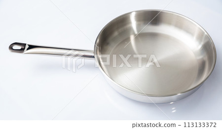 New shiny stainless steel frying pan New shiny stainless steel frying pan 113133372
