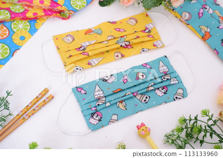 beautiful patterned masks as a background 113133960