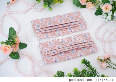 beautiful patterned masks as a background 113133984