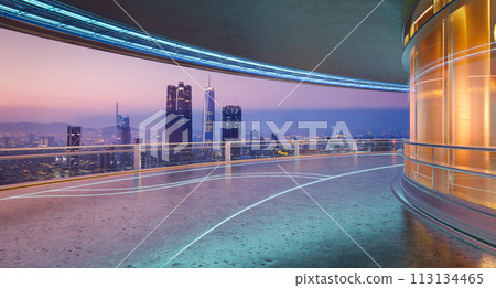 3d City view from high rise 113134465