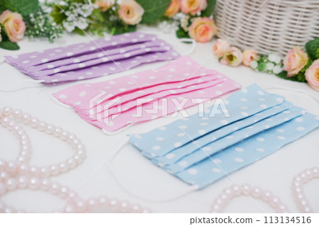 beautiful patterned masks as a background 113134516