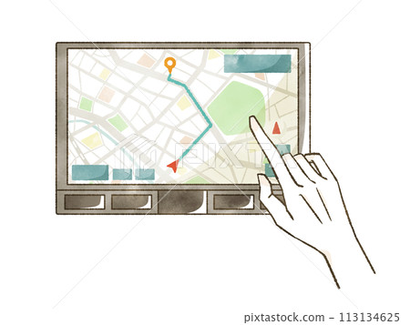 Hand searching for route with navigation 113134625